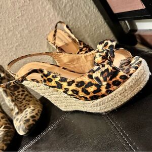 Charming Charlie Leopard Print wedges